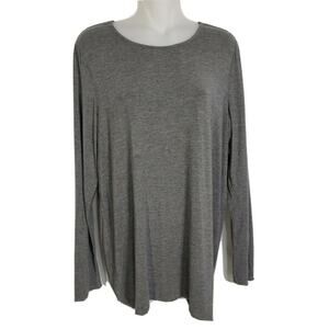 Aryeh Womens Tunic Top Large Gray Long Sleeve High Low Viscose Stretch